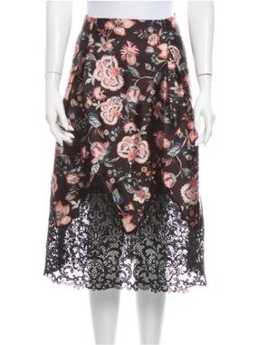 Sachin + Babi Bonnie Lace Floral Midi Skirt Size 12